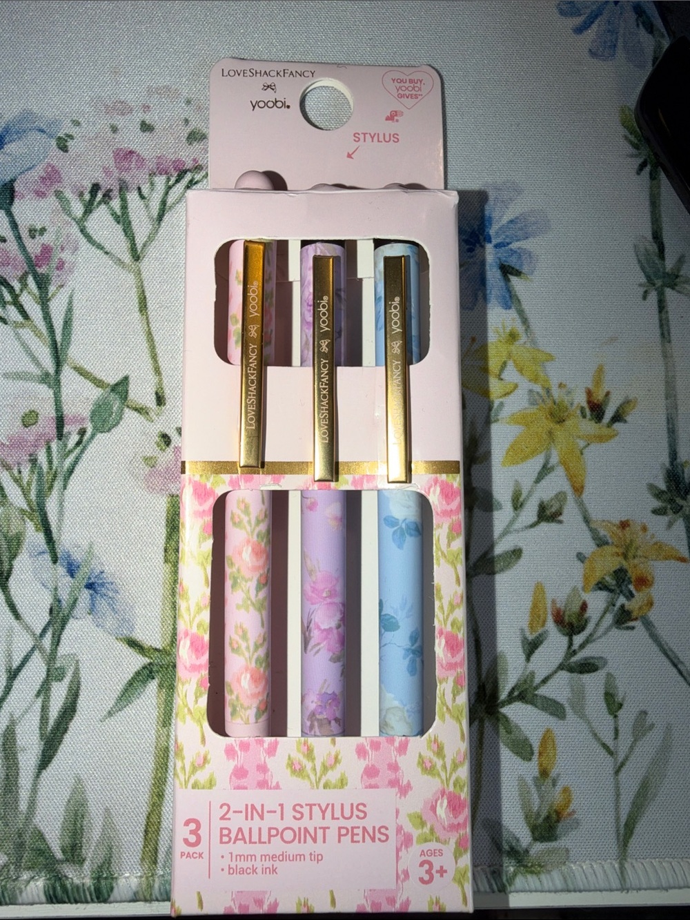 3pk LOVESHACKFANCY x yoobi 2-in-1 Stylus Ballpoint Pens